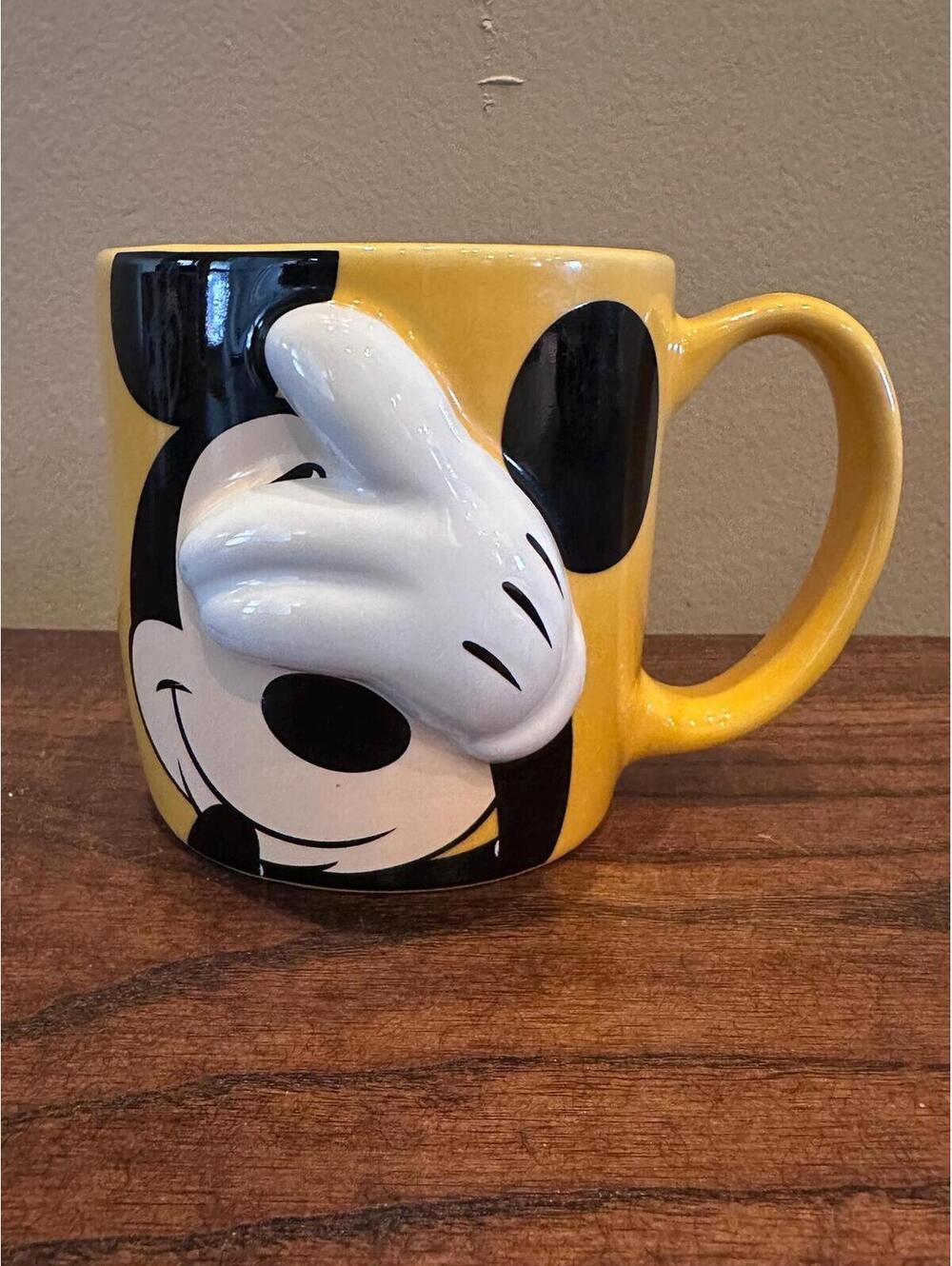Disney Store Mickey Mouse 3D Embossed Peek-A-Boo Coffee Mug